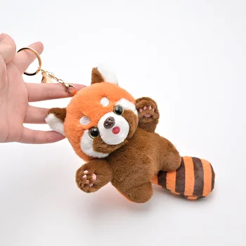 Roztomilý kreslený červená panda plyšové hračky prívesok malý mýval bábika keychain bábika ihrisko bábika