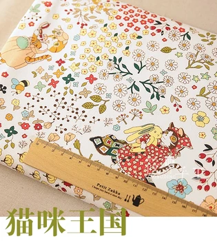 100×150 cm Bavlny a Ľanu Cartoon Kvet Pobočiek Japonsko a Južná Kórea Zahraničného Obchodu Bavlny a Ľanu Patchwork