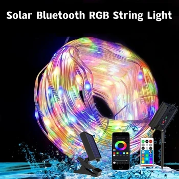 10M 20M Smart Dreamcolor RGBIC Led Víla String Svetla Slnečnej Bluetooth Nepremokavé Garland Vianočné String Lampa RGB Vonkajší Dekor