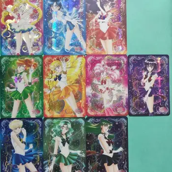 10Pcs/set Sailor Moon Tenoh Haruka Námorník Venuša Self Made Anime Hry Znaky Klasickej Série Farba Flash Zber Karty Darček
