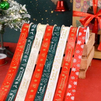 10Yards 25 mm Vianočné Páse s nástrojmi Vytlačené Vianočné Polyester Páse s nástrojmi pre Ručné Dizajn Darčekové Balenie Dekor Nový Rok, Vianoce Dodávky
