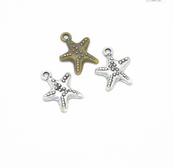 16pcs Charms morské hviezdice 18*14 mm Antique Silver Farba Prívesky KUTILOV, Remeselníkov, Takže Zistenia Ručné Tibetskej Šperky F0541