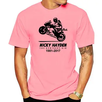1981 Nicky Hayden T-shirt Mužov Tričko Moto Biker Topy Grafické Tees Čierne Biele Oblečenie Super Cool Racer Tričko Bavlna