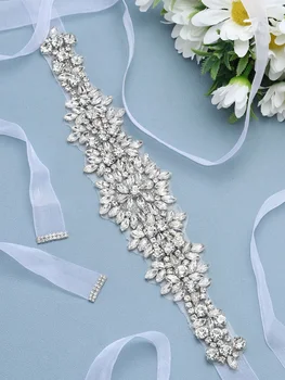 1pc žien zliatiny striebra saténová stuha diamond nášivka svadobné pás svadobné šperky vhodné na svadbu použitie