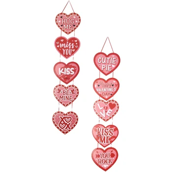 1Set Valentína Tému Srdce, Dvere, Vešiaky Happy Valentines Day Party Dekorácie Papier