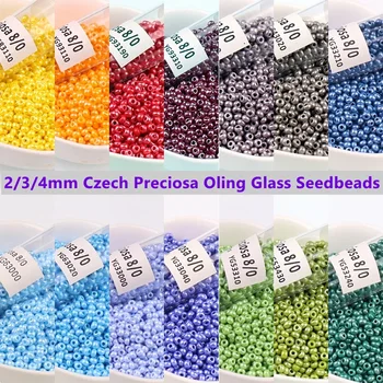 2/3/4 mm českej Preciosa Oling Prírodné Farby Skla Seedbeads Vysokej Flash Kolo Dištančné Korálky Kúzlo Pre DIY Šperky Náramok, Aby