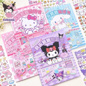 2 ks Nálepky Knihy Iny Kawaii Sanrioed Melódie Kuromi Kitty Anime Roztomilý Diy Bublina Nálepky Príručka Darček Zaujímavé Dieťa Dievča