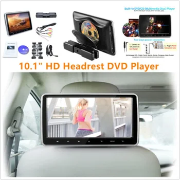 2x 10.1 Palcový Auto DVD opierky hlavy Sledovať Video Prehrávač 1024x600 HD Digital Displej Dotykové Tlačidlo Hry Diaľkové Ovládanie, USB/SD/HDMI/IR/FM