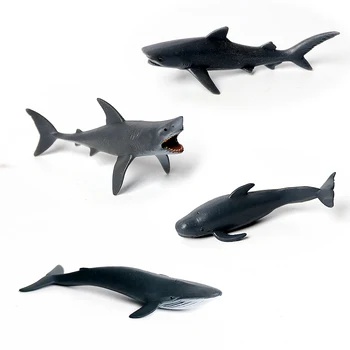 4Pcs Realistické Žralok Veľrybí Obrázok Hračky Biely Žralok,Modrá Veľryba,Pilot Veľryba,Heterodontus Figúrky Vzdelávacie Tichom Tvor Hračky