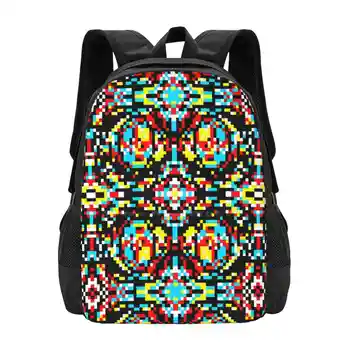 57800 Hot Predaj Batoh Módne Tašky Abstraktné Farebné Symetria Optické Ilúzie Psychedelic Pixel Art