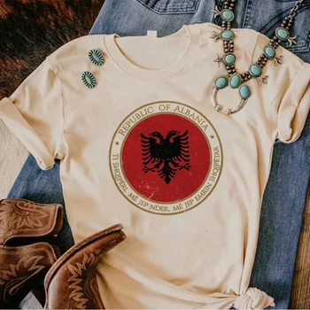 Albánsko tričko ženy harajuku dizajnér letné tričko žena dizajnér zábavné 2000s oblečenie