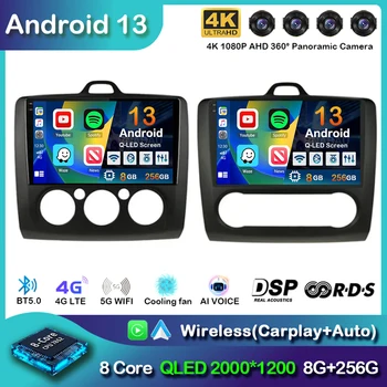Android 13 Carplay Auto WiFi+4G Pre Ford Focus 2 3 Mk2 Mk3 2004-2011 MT/ATCar Rádio Multimediálny GPS Navigačný 2 din Stereo Audio