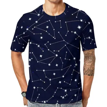 Astrológia T Shirt Hviezdna-Eyed Prekvapenie Retro T Košele, Krátke Puzdre Dizajn Tričko Lacné Letné Úžasné Nadrozmerné Top Tees