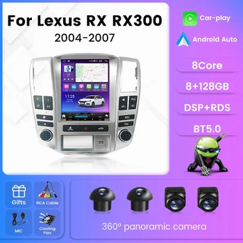 Autorádia Pre Lexus RX RX300 RX330 RX350 RX400 Toyota Harrier 2004-2007 Multimediálny Prehrávač Tesla Štýl Obrazovke Carpl Android Auto