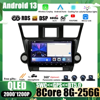 Autorádio Multimediálne Video Android 13 Pre Toyota Highlander 2 XU40 2007 - 2013 Prehrávač, Navigácia Stereo GPS Č 2Din 2 Din DVD