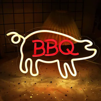 BBQ Neónové Značky pre Steny Výzdoba Neónové Svetlá pre Spálne Led Prihlásiť Vhodné pre Barbecue Reštaurácia Muž Jaskyňa Pivo Bar, Pub, Reštaurácia