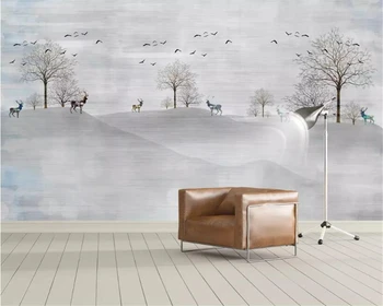 beibehang Vlastné foto tapety Elk lietajúce vtáky lesov nástenné maľby, tapety obývacej izby, spálne, gauč 3d tapeta abstraktných de parede
