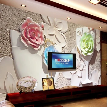 beibehang Vlastnú tapetu 3D kvet, otvorená obývacia izba, spálňa nástenná maľba 5D papier pozadí steny 8d crystal maľovanie abstraktných de parede