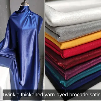 Brocade Satin Rayon Nylon Textílie Svetlé Hodvábne Šaty Módneho Dizajnu Striebornou Niťou Pribrala Zmiešané Tkaniny pre Kutilov, Šitie na Meter