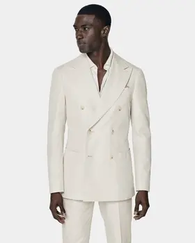 Bunda+Nohavice 2 Ks Muži Obleky Nastaviť Luxusné Svadobné Nevesty Blejzre Business Elegantné Formálne Office Coats Letné Módne Oblečenie