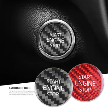 Carbon Fiber Engine Start Stop Tlačidlo Interiérom Kryt Nálepka Pre Volvo XC40 Auto Príslušenstvo