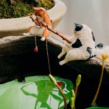 Cartoon Malé Rybárske Sedieť na Okraji Nádrže Rybárske Terénne Ornament Tvorivé Akváriu Dekorácie akvárium DIY Príslušenstvo