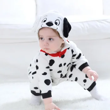 Dalmatians Cosplay Kostým Pre Dieťa Dieťa Zimné Darček Zvierat Kigurumis Oblečenie Pre Voľný Čas Zips Jumpsuit Kawaii Dievčatá Šteňa Psa Pyžamá