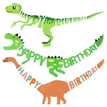 Dinosaurov Birthday Banner Jungle Dinosaura Girlandy Safari Dino Chlapec Happy Birthday Party Banner Divoký Rev 1. 2. a 3. Garland Rawr
