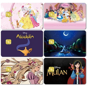 Disney Dievča Mulan Jasmine Snow White Nepremokavé Nálepky Banka Kreditnej Karty Bus Pass Anime Chrániť Pokožku Zbierku Hračiek Pre Deti Darčeky