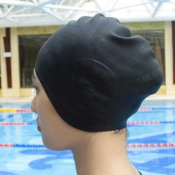 Dospelí Vysoko Elastická Plávanie Čiapky Muži Ženy Nepremokavé Bazén Spp Chrániť Uši Dlhé Vlasy, Veľké Silikónové Potápanie Klobúk