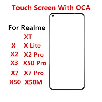 Dotknite sa Obrazovky Na Realme X X2 XT X3 SuperZoom X7 Pro X30 X50 M Prednom Paneli LCD Displej Von Sklo Nahradiť Opravy Dielov + OCA
