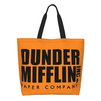 Dunder Mifflin Papier Spoločnosti Plátno Nákupní Taška Ženy Odolná Veľká Kapacita Potravín Úrad TV Show Tote Tašky Shopper