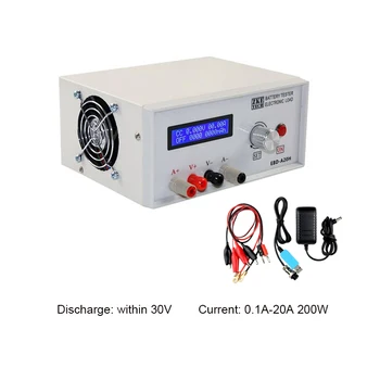 EBD-A20H Elektronické Zaťažení Kapacita Batérie Tester Vypúšťanie Meter Nástroj 30V 20A 200W