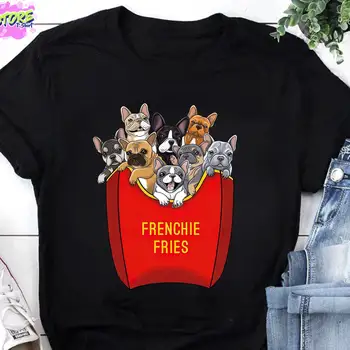 Francúzsky Buldog Frenchie Hranolčeky T Shirt Psa Mama Milovník Zvierat