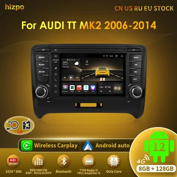 Hizpo Autoradio pre Audi TT MK2 8J 2006-2014 7 palcové GPS Navi Android 8-Core 4+64 G Stereo Rádio Prehrávač Audio RDS Carplay BT