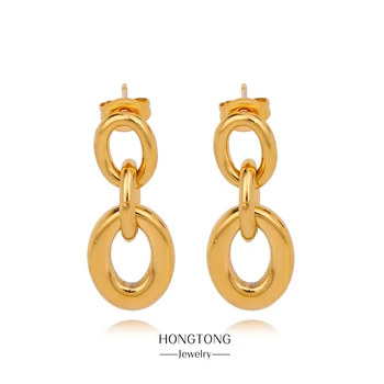 HONGTONG Latching Prívesok Náušnice Pre Ženy Vysoko Kvalitnej Nerezovej Ocele, Šperky 18K Zlatom Kúzlo Príslušenstvo Veľkoobchod