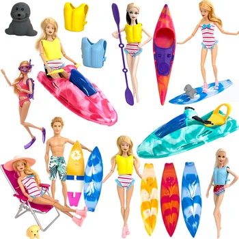 Hot Predaj Módnych Pláž Príslušenstvo Surf Kajak motorový čln Letné Beach Plavky Barbie Bábika Pre Bábika Ken Zábavné Hračky JJ