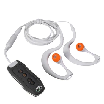 Hudobný Prehrávač MP3 s Bluetooth a Podvodné Slúchadlá pre Plávanie Kôl Vodné športy Krátky Kábel 4 GB-Čierny