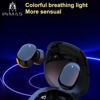 INMAS Bezdrôtové Slúchadlá LED Displej Slúchadlá Fone 5.1 Headset Zníženie Hluku Športové Vodotesné Slúchadlá S Mikrofónom