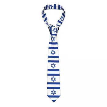 Izrael Vlajka Kravata Unisex Móda Polyester 8 cm Široký Krk Kravatu pre Pánske Doplnky Cravat Svadobný Dar