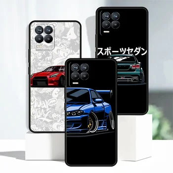 Japonsko JDM Športové Soft Telefón Prípade Realme 8 C21 C3 6 7 7i C21Y XT C11 do C35 C33 GT Master 5 C15 C12 Ochranný Zadný Kryt