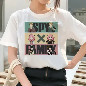 Japonské Anime Spy X Rodiny Ženy Tričko Kawaii Cartoon Anya Krátky Rukáv T-shirt Zábavné Streetwear Harajuku Y2k Šaty, Topy