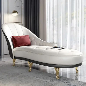 Jedno lehátko longue svetlo luxusných Amerických kožené kreslá longue, lenivý, obývacia izba, spálňa karamel krásy gauči lady gauč