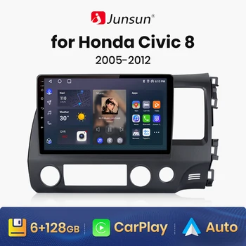 Junsun V1 AI Voice Bezdrôtová CarPlay Android Auto Rádio na Honda Civic 8 2005-2012 4G Auto Multimédiá GPS 2din autoradio