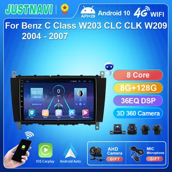 JUSTNAVI 4G LTE Android GPS Navigácie Auto Auto Multimediálne Rádio Pre Mercedes Benz C Trieda W203 W209 CLC CLK 2004 2005 2006 2007