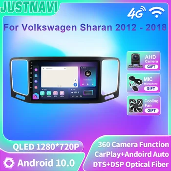 JUSTNAVI 8+128G GPS Navigácie Auto Multimediálne Rádio Stereo Prehrávač Pre VW Volkswagen Sharan 2012 2013 2014 2015 2016 2017 2018