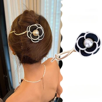 Kórejský Móda, Nové Trendy Camellia Kvet Twisted Žaba Splay sponky do Vlasov Headdress Príslušenstvo pre Ženy Barette Cheveux Femme