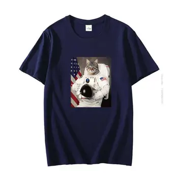 Mačka Priestor Explorer zábavné grafické t košele Astronaut Kyvadlová Rocket mačky, Pet Zvierat bavlna pánske krátke rukáv tričko pánske oblečenie