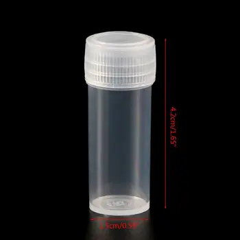 Mini Plastových Fliaš na Pilulku Držiak s korunkových 5ml Malé Fľaštičky Medicíny Kontajner Malých Pohárov pre Outdoor Camping 20