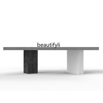Minimalistický Priemyselné Štýl Imitácia Cementových Masívneho Dreva Stôl Tvorivé Osobnosti Workbench Módne Rokovania Workbench